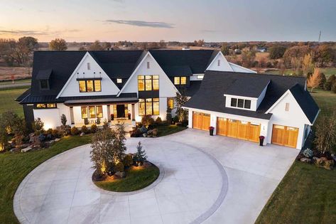 Step into an amazing urban farmhouse with inspiring details in the Midwest Lots Of Windows, Urban Farmhouse, Brick Exterior House, Modern Farmhouse Exterior, Farmhouse Exterior, Luxury Homes Dream Houses, Farmhouse Style House, Dream House Exterior, House Goals