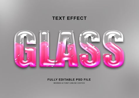 Glass editable pink juice text style eff... | Premium Psd #Freepik #psd #glass-text-effect #glass-3d-text #3d-glossy-text-effect #glossy-3d-text-effect Liquid Lettering, 3d Text Design, Glass Typography, Pink Juice, Adobe Illustrator Graphic Design, Canvas Learning, Word Fonts, 3d Text, Text Effect