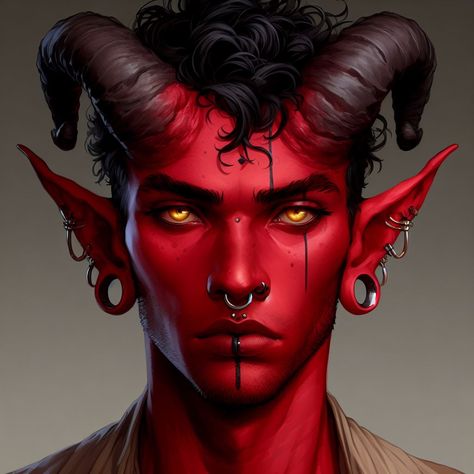 Yuan-ti Male, Incubus Demon, Tiefling Male, Male Elf, Evil Tattoos, Fantasy Demon, Super Powers Art, Fantasy Races, Dungeons And Dragons Characters