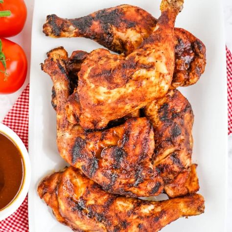 Chicken Quarters Recipes, Bbq Chicken Quarters, Grilled Chicken Quarters, Grilled Chicken Leg Quarters, Weber Kettle Grill, Chicken Quarter Recipes, Chicken Leg Quarter Recipes, Grilled Chicken Legs, Chicken Quarters