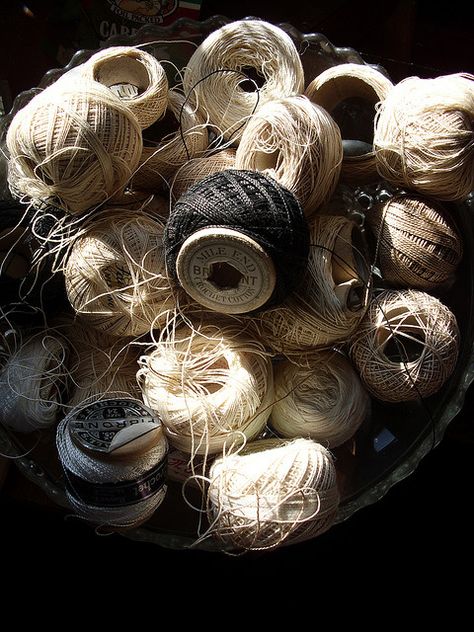 Twine Thread & Yarn, Linens And Lace, Thread Spools, Sewing Notions, Bits And Bobs, Sewing Room, Needle And Thread, Vintage Sewing, Natural Fibers