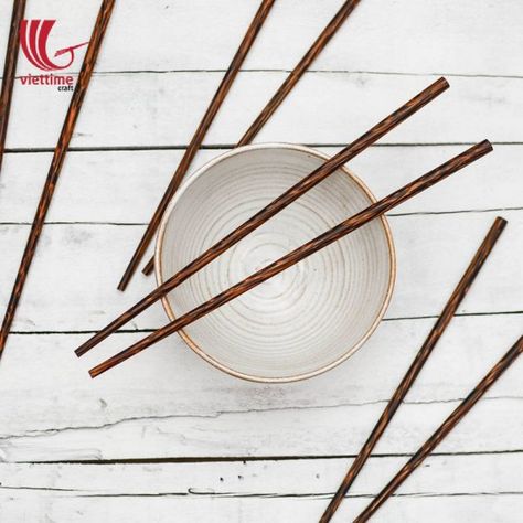 Natural Coconut Chopsticks For Safe Food Types Of Cooking Oil, Palm Wood, Coconut Palm Tree, Coconut Wood, Coconut Bowl, Thai Dishes, Coconut Palm, Craft Set, Chopsticks