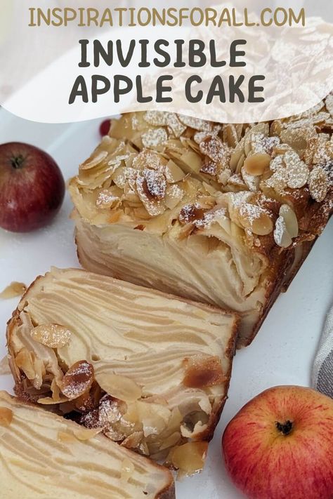 Invisible Apple Cake In A Loaf Pan, Invisible Apple Cake Recipe, Invisible Apple Cake, Apple Loaf Recipes, Apple Loaf Cake, Autumn Desserts, Apple Loaf, French Apple Cake, Apple Bundt Cake