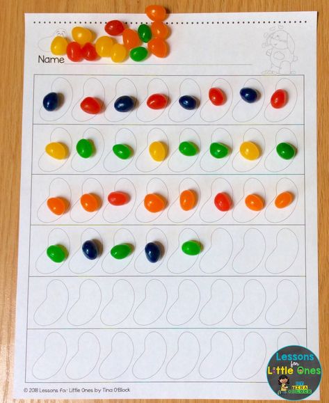 free jelly bean pages Jellybean Craft, Math Literacy Activities, April Activities, Fall Math, Math Centers Kindergarten, Easter Preschool, Math Literacy, Theme Activity, Preschool Letters