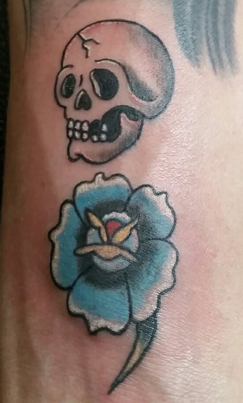 #tinytattoo #skull #rose #semicolontattoo #semicolon #tattoo #suicideawareness #americantraditionaltattoo #americantraditional #studio13tattoome Skull Semi-colon Tattoo, Tattoo Semicolon, Semi Colon Tattoo, Colon Tattoo, Semi Colon, Semicolon Tattoo, Sailor Jerry, Body Modification, American Traditional Tattoo