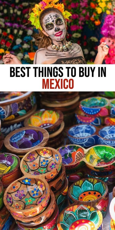 mexico travel destinations | Mexico Travel Tips | What to Buy in Mexico | Mexican Souvenirs | Things to buy in Mexico | Trip to Mexico | Shopping in Mexico #mexico #mexican #mexicotravel #traveltips Colors Of Mexico, Mexico Must Haves, Mexico City Packing List, Mexican Souvenirs, Mexico Accessories, Mexico Shopping, Vacation Cancun, Mexico City Vacation, Bucerias Mexico