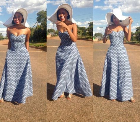 @iragrynda Tswana Traditional Wedding, Tswana Traditional Wedding Dresses, African Bridesmaids, Shweshwe Dresses, Afrikaanse Mode, African Traditional Dresses, Traditional Wedding Dresses, African Print Dresses, Ladies Gown