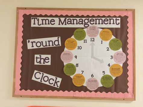 Time Management board, Lourdes Time Management Ra Bulletin Board, Time Management Bulletin Board, Door Decs College Ra Ideas, Residence Life Bulletin Boards, Ra Programs, Resident Assistant Door Decs, Dorm Bulletin Boards, Ra Decorations, Res Life Bulletin Boards