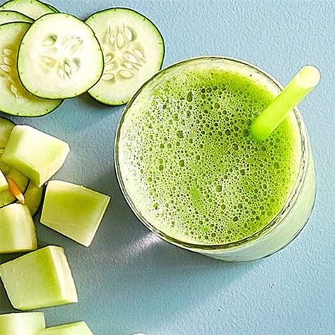 ½ cup (125 mL) orange juice  ½ cucumber, sliced (about 1 cup/250 mL) 1 cup (250 mL) diced melon ½ green apple, quartered ½ cup (125 mL) ice  Click the link to view the full recipe and see the tools used!!  Green // Healthy // Easy // Apple // Orange Juice // Homemade Cantaloupe Juice Recipes, Smoothie Cucumber, Blender Breakfast, Ice Smoothie, Cantaloupe Juice, Melon Smoothie, Cucumber Smoothie, Mid Afternoon, Pampered Chef Recipes