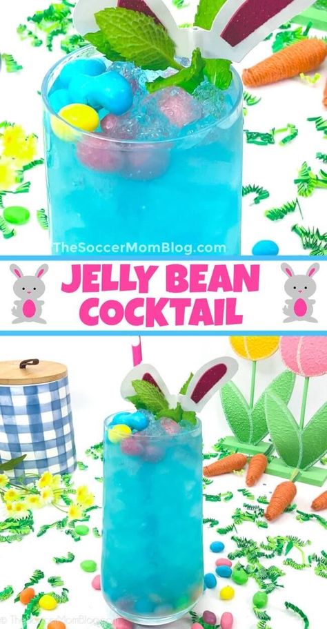 This jelly bean cocktail is perfect for Easter brunch! A sweet blend of berry and citrus flavors, it tastes just like candy and looks bright and festive! So easy to prepare with 3 simple ingredients. Try this cocktail recipe this weekend! Easter Drinks For Adults, Fun Easter Drinks, Easter Cocktails Drinks, Easter Bunny Desserts, Easter Cocktail Recipes, Bunny Desserts, Easter Cocktail, Easter Drink, Easter Cocktails