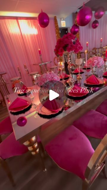 𝐻💍𝓊𝓈𝑒 🎩𝒻 𝓉𝒽𝓇👑𝓃𝑒𝓈 on Instagram: "Why throw a pink party?  Throwing a pink party can be a fun and vibrant way to celebrate any occasions. Pink is affiliated with joy, love, and positivity, making it a lively choice for a birthday dinner. The color pink can set a cheerful and energetic atmosphere, creating a memorable and visually appealing experience for guests.  **Text Inquiries 773-970-0035 . . .  #birthdaydinner #chicagovenue #chicagovenues #chicagoballoondecor #chicagoballoonartist #chicagoeventspace #chicagoevents #chicagoeventplanners #eventplanners #fyp #fypシ #fypage #eventplanning #pinkparty" Pink Disco Party Table Decor, 20 Shades Of Pink Party, Pink Disco Party Centerpieces, Hot Pink Birthday Party Centerpieces, Hot Pink And Light Pink Party Decor, 16 Shades Of Pink Party, Party Organization Ideas, The Color Pink, Party Organization