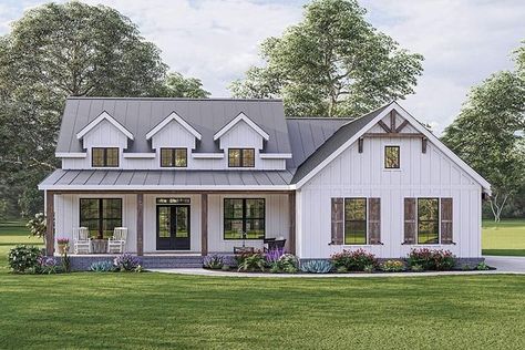 America's Best House Plans on Instagram: “You're going to love this new Modern Farmhouse plan! Delivering 2,071 sq. ft., Plan 009-00312 gives your family 3 bedrooms, 2.5 bathrooms,…” House Plans One Story, Farmhouse Style House Plans, Cottage Plan, Farmhouse House, Farmhouse Plan, Ranch House Plans, Up House, House Plans Farmhouse, Modern Farmhouse Plans