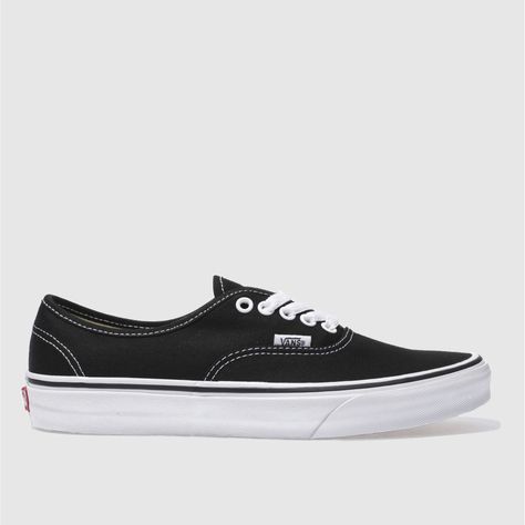 The Vans Authentic is a time tested classic. This retro plimsoll is part of the Off The Wall range and is durable, responsive, and stylish with a lace up front and subtle branding on the outside. The profile is finished off with a vulcanised waffle sole. UPPER: Fabric,LINING: Fabric,OUTSOLE: Rubbercolour : Black & White Product code : 1973207270 White Vans Authentic, Black And White Vans, Black And White Trainers, Vans Black And White, White Vans, Vans Black, Vans Authentic, Womens Vans, Vans Authentic Sneaker