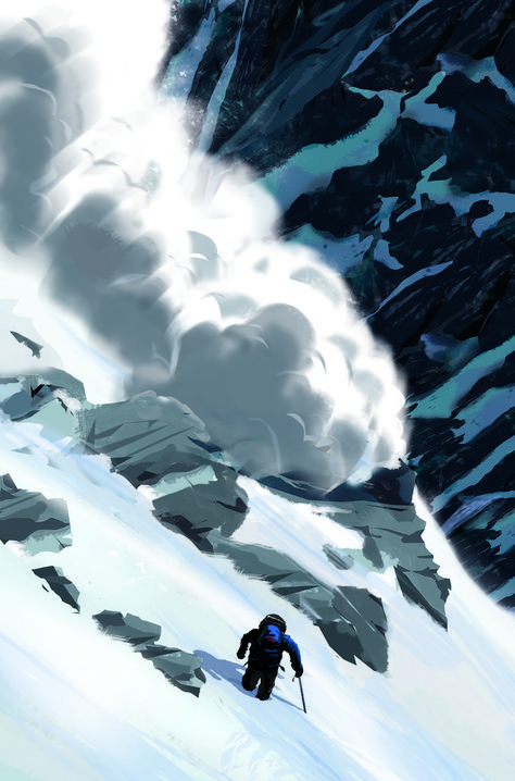 Avalanche Illustration, Himalaya Drawing, Himalayas Illustration, Avalanche Drawing, Nanga Parbat, Gaming Industry, Final Boss, Mountain Photos, Sketch A Day