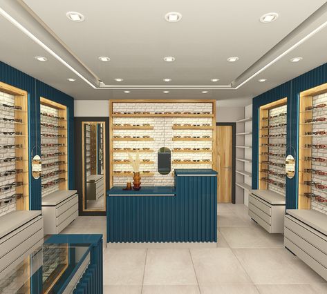 Optical Shop Counter Design, Optical Shop Interior Design, Optical Clinic, Eyewear Shop Design, Bakery Counter, Optician Marketing, Shop Counter Design, Eyewear Store Design, Shelves Design