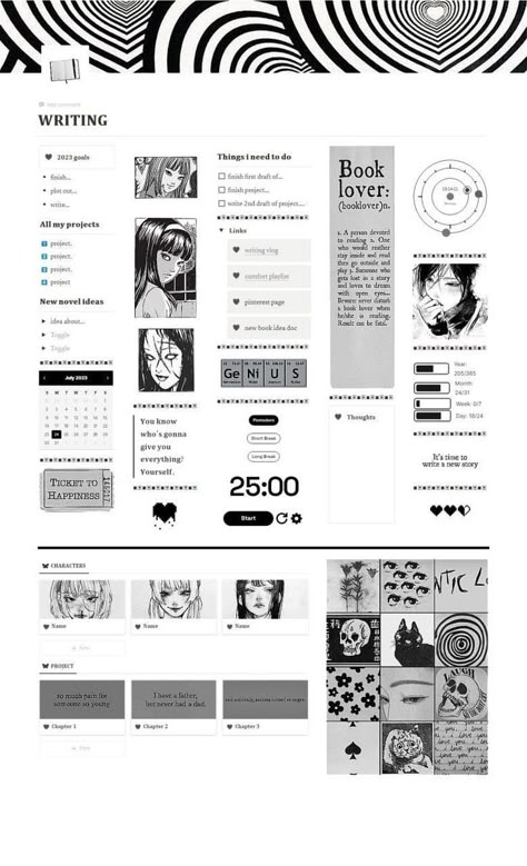 Notion Ultimate 💚Notion templates to help you organize your anime, writing, and other #Notion_For_Writing_A_Book #Notion_About_Me #Notion_Book_Writing_Template #Gothic_Notion_Template #notion, #notion_template_free Notion For Writing A Book, Notion Book Writing Template, Gothic Notion Template, Notion Writing Template, Writing Notion, Notion Student Template, Anime Writing, Book Writing Template, Notion Template Work