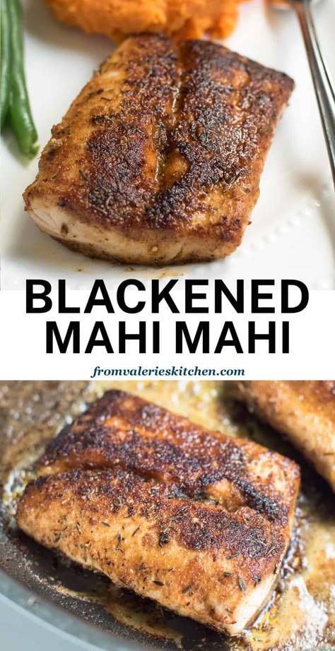 You can easily control the level of spiciness in blackened fish by making your own Cajun spice mix. This is a super fast, incredibly delicious way to add more seafood to your diet. Blackened Mahi Mahi, Mahi Mahi Recipe, Mahi Mahi Recipes, Blackened Fish, Blacken Fish, Cajun Spice Mix, Cajun Spice, Avocado Crema, Delicious Seafood Recipes