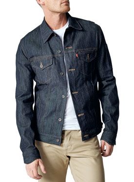 Dark Denim Jacket, Denim Wear, Denim Jacket Men, Trucker Jacket, Cool Jackets, Sharp Dressed Man, Mens Fashion Summer, Mens Casual Outfits, Jacket Outfits