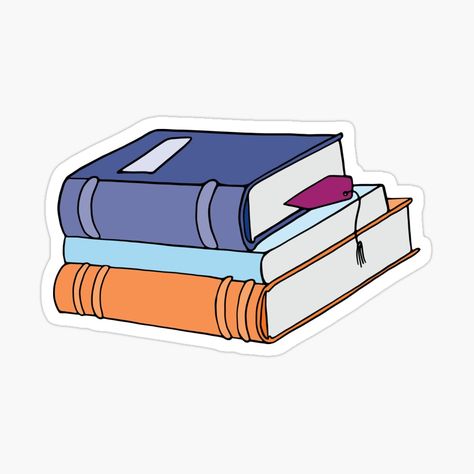 Get my art printed on awesome products. Support me at Redbubble #RBandME: https://www.redbubble.com/i/sticker/Stack-of-Books-by-murialbezanson/55018072.EJUG5?asc=u Books Printable Stickers, Bumper Sticker Aesthetic, Stickers School, Diy Photo Book, Easy Art For Kids, Homemade Stickers, Book Stickers, Love Of Reading, Pop Stickers