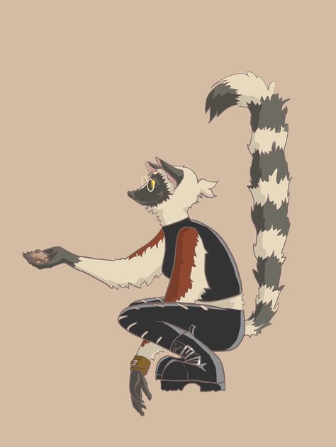 Ring Tailed Lemur Drawing, Lemur Character Design, Lemur Fursona, Monkey Fursona, Corps Manga, Fursona Reference, Lemur Art, Fursona Art, Star Pasta