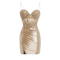 Champagne Fitted Mini Dress For Prom, Gold Fitted Mini Dress For Prom, Homecoming Dresses Gold Tight, Glamorous Metallic Homecoming Dress, Short Tight Gold Dress, Satin Homecoming Dresses, Homecoming Dresses For Teens, Cocktail Images, Homecoming 2024