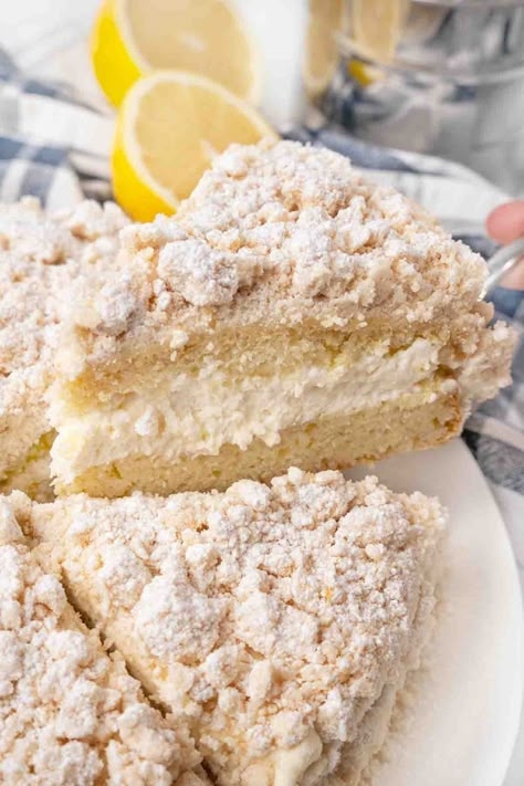 Italian Lemon Cream Cake | Chef Dennis Italian Lemon Cream Cake, Lemon Creme Cake, Lemon Cream Cake, Olive Garden Copycat, Italian Cream Cakes, Italian Cream, Recipe For Breakfast, Italian Cake, Lemon Dessert