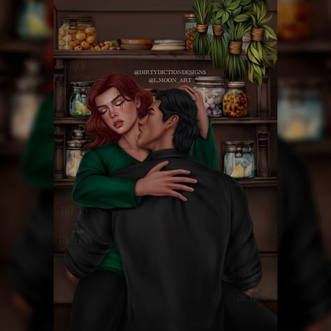 Lyss | Next up in our May Drop! ‘Let’s Pretend’ Who doesn’t love a steamy pantry makeout sesh? Gorgeous artwork by the amazing @l.moon_art… | Instagram Poppy And Castiel, Kingdom Of Flesh And Fire, Flesh And Fire, Fantasy Romance Art, Things Are Looking Up, Ashes Series, From Blood And Ash, Romance Series Books, Blood And Ash