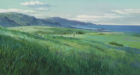 Tales from Earthsea Earthsea Ghibli, Ghibli Field, Ghibli Green, Ghibli Painting, Ghibli Background, Cartoon Maker, Tales From Earthsea, Animation Maker, Studio Ghibli Background