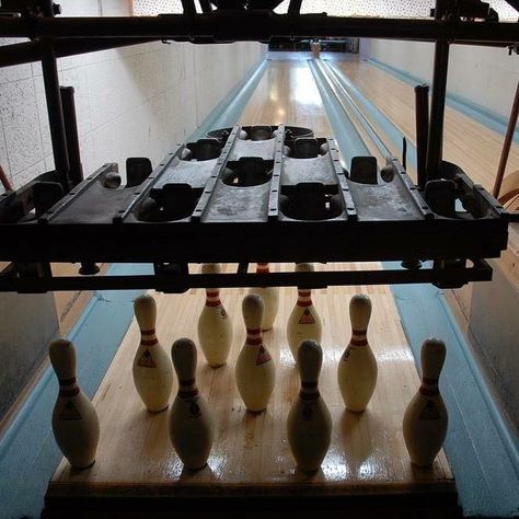 There are still a few places with Brunswick B10s kicking around. Seems like small bars, churches, Elks and other private installations still have them. Word is that McMurdo Station at the South Pole also had them (2 lanes) until dismantling in 2008/9.   Photographed by Kevin Hong, www.vintagebowling.net On Instagram: @MrKevinHong   #brunswickbowling #b10pinsetter #bowling #vintagebowling #oldbowling #classicbowling #woodlanes #pinboys Entertainment Building, Mcmurdo Station, Brunswick Bowling, Vintage Bowling, Small Bars, Bowling Alley, Theater Room, South Pole, Food Network