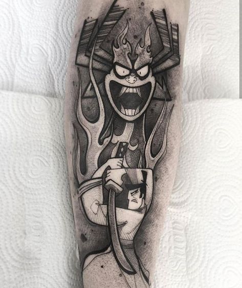 Official VideoGameTattoo Page (@videogametatts) • Instagram photos and videos Samurai Jack Tattoo, Deftones Tattoo, Samurai Jack Aku, Rick And Morty Tattoo, Jack Tattoo, Old Cartoon Network, Knight Tattoo, Men Tattoos Arm Sleeve, Special Tattoos