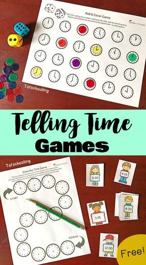 FREE printable games for kids to learn how to tell time and read a clock. Features a roll & cover game and a draw the time game. Also featuring a FREE interactive app from TIMEX to practice time-telling concepts. #timextimemachines #ad Time Games For Kids, Telling Time Games, Telling Time Activities, Clock Games, Free Educational Printables, How To Tell Time, Printable Games For Kids, Free Games For Kids, Learning Games For Kids