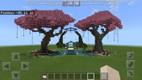 Minecraft Big Tree Design, Cherry Tree Minecraft, Ideas For Minecraft, Minecraft Underground, Minecraft Images, Minecraft Blocks, Minecraft House Plans, Minecraft Farm, Cute Minecraft Houses