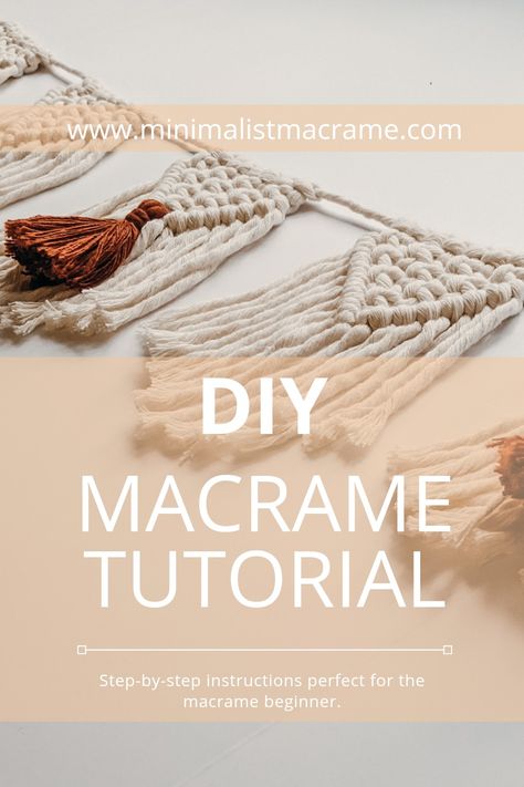 Macrame Instructions Step By Step, Macrame Banner Diy, Diy Macrame Garland, Macrame Garland Tutorial, Macrame Bunting Diy, How To Make Macrame, Macrame How To, Macrame Diy Beginners Step By Step, Macrame Garland Diy