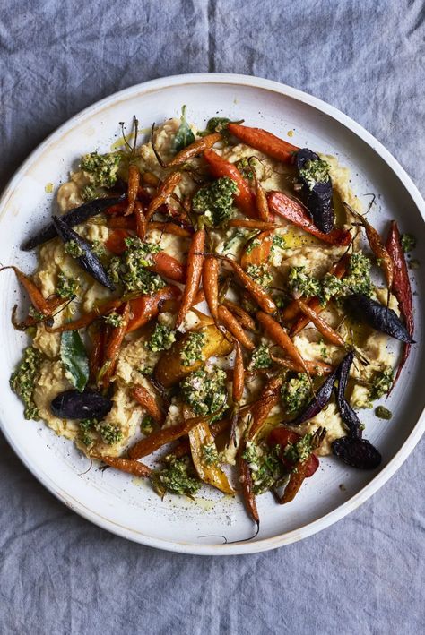 Rainbow Carrot Recipes, Anna Jones Recipes, Sustainable Restaurant, Recipe For Roast, Roasted Rainbow Carrots, Anna Jones, Carrots Recipe, Bean Salsa, Summer Foods