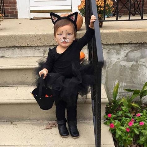 Kitty Cat Toddler Black Cat Costume, Toddler Cat Costume, Baby Cat Costume, Cat Costume Diy, Black Cat Costume, Kitty Costume, Halloween Costume Toddler Girl, Black Cat Costumes, Costume Toddler