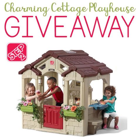 Nanny to Mommy: Step2 Charming Cottage Playhouse Giveaway, Ends 7/... Toddler Outdoor Playhouse, Kids Playhouse Indoor, Playhouses For Kids Outdoor, Outdoor Kids Playhouse, Cottage Playhouse, Playhouse Indoor, Playhouse Furniture, Plastic Playhouse, Toddler Playhouse