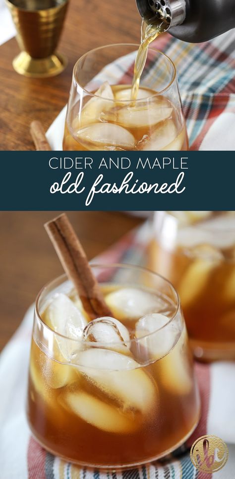 Looking for that perfect fall drink? Experience the crispness of apple cider and the rich warmth of maple syrup, all wrapped up in our take on the classic Old Fashioned. A celebration of autumn in every sip! #applecider #maplesyrup #cider #bourbon #oldfashioned #cocktail #fallcocktail #recipe Maple Old Fashioned, Bourbon Drinks Recipes, Bourbon Cocktail Recipe, Classic Old Fashioned, Fall Cocktails Recipes, Fall Cocktail, Bourbon Drinks, Bourbon Cocktails, Mixed Drinks Recipes