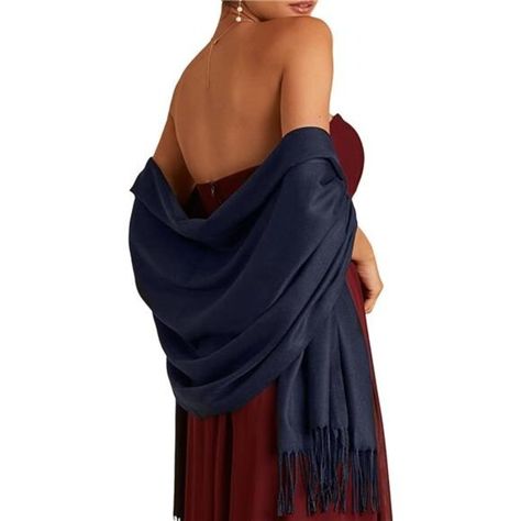 Women's Pashmina Shawls and Wraps Blue Dress Shawl, Trendy Scarves, Wedding Scarf, Bridesmaid Shawl, Black Shawl, Dress With Shawl, Bridal Shawl, Evening Dresses For Weddings, Fringe Scarf