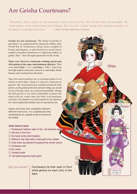 Japanese Oiran Clothes, Geisha Clothes, Geisha Outfit, Japan Experiences, Oiran Kimono, Tea Ceremony Japan, Traditional Geisha, History Of Japan, Geisha Kimono