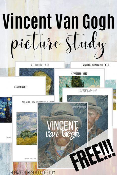 Van Gogh Pictures, Unit Studies Homeschool, Free Homeschool Printables, Artist Study, Chore Chart Kids, Homeschool Life, Homeschool Printables, Free Homeschool, Homeschool Art