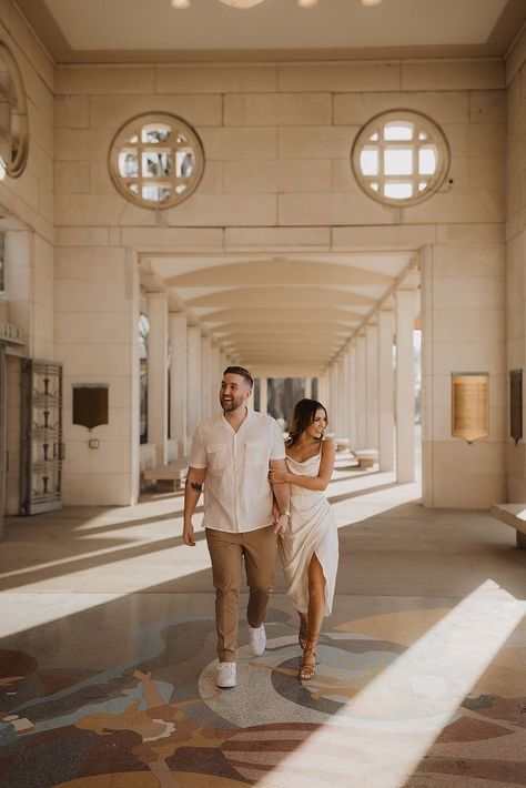 Engement Photoshoot Ideas, Dressed Up Engagement Photos, Engagement Photos St Louis, Elegant Engagement Photos Outfits, Tampa Engagement Shoot, Engagement Shoot Dress Ideas, Engagement Dress Photoshoot, Forest Park Engagement Photos, Elegant Engagement Pictures