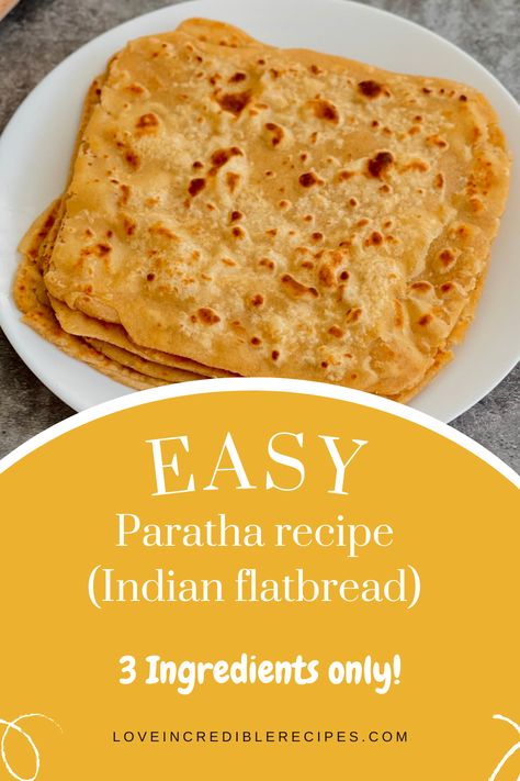 These crispy, golden parathas are incredibly delicious and quick to make, soon to become your favorite flatbread! Versatile and tasty, these Indian flatbreads are a must-have recipe! Paranthas Recipe, Paratha Recipes Plain, Indian Flat Bread Recipe Simple, Paranthas Recipe Video, Traditional Indian Naan Bread Recipe, Plain Paratha, Indian Flatbreads, Different Types Of Paratha Recipe, Diwali Recipes