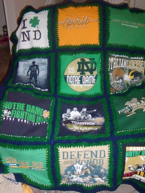 University of Notre Dame t-shirt blanket Notre Dame Baby, Noter Dame, T Shirt Blanket, Go Irish, University Of Notre Dame, Tshirt Blanket, Notre Dame Football, Notre Dame University, South Bend