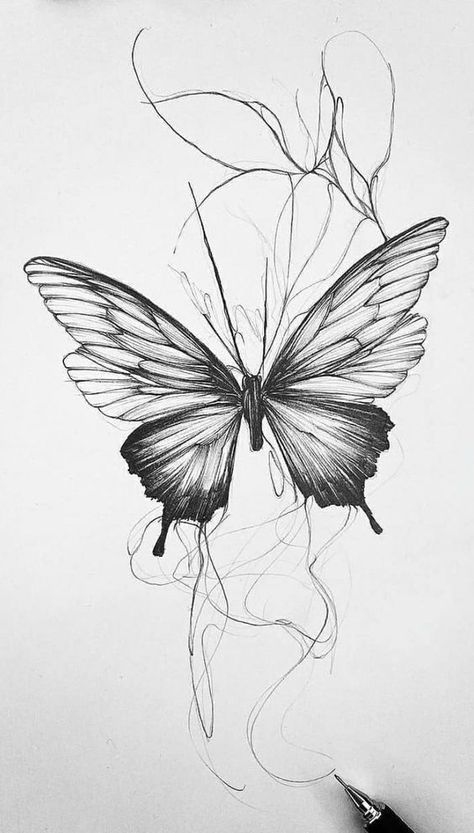 Butterfly Tattoos Images, Unique Butterfly Tattoos, Butterfly Sketch, Butterfly Tattoo Designs, Elegant Tattoos, Simplistic Tattoos, Tattoo Design Drawings, Butterfly Art, Pretty Tattoos