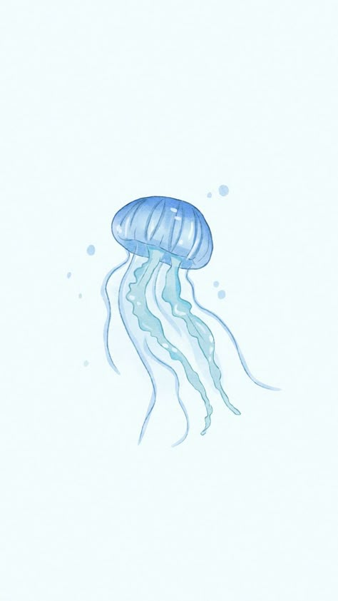 Jellyfish Iphone Wallpaper, Jelly Fish Wallpaper Blue, Phone Summer Wallpaper, Cute Summer Phone Wallpapers, Phone Widgets Blue, Cute Jellyfish Wallpaper, Blue Summer Wallpapers, Wallpaper Iphone Ocean, Blue Beach Wallpaper