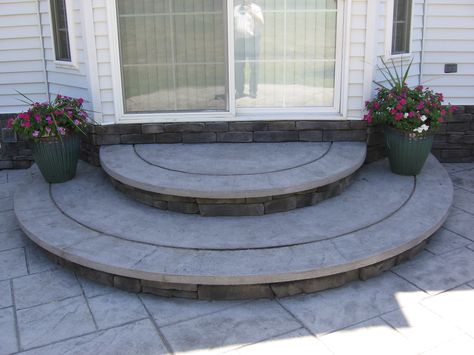 1000+ ideas about Stamped Concrete Patios on Pinterest | Stamped ... Patio With Steps, Concrete Patio Ideas, Patio Stairs, Cement Patio, Concrete Patio Designs, Concrete Patios, Patio Steps, Pergola Ideas, Stamped Concrete Patio