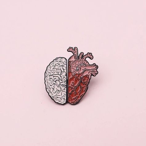 Heart And Brain, Heart Enamel Pin, Heart Brain, Nursing Pins, Backpack Clothes, Medical Jewelry, Bag Clothes, Human Heart, Enamel Pin Badge