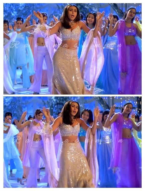 Rani Mukherjee Lehenga In K3g, 90s Bollywood Outfits Traditional, 2000s Lehenga, Bollywood Y2k Fashion, Rani Mukherjee Lehenga, Bole Chudiyan Kareena Outfit, 90s Bollywood Lehenga, 2000s Indian Fashion, Rani Mukherjee 90s Outfit