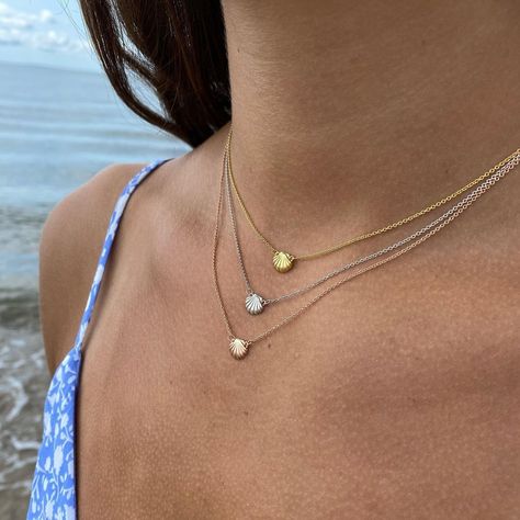 Capeology on Instagram: “One of our best sellers this summer! 🐚 Our seashell necklaces are made out of sterling silver and are available in silver, gold, or rose…” Seashell Necklaces, Cape Cod Beaches, Seashell Jewelry, Seashell Necklace, Rose Gold Necklace, Cape Cod, Cute Jewelry, Making Out, Silver Necklaces