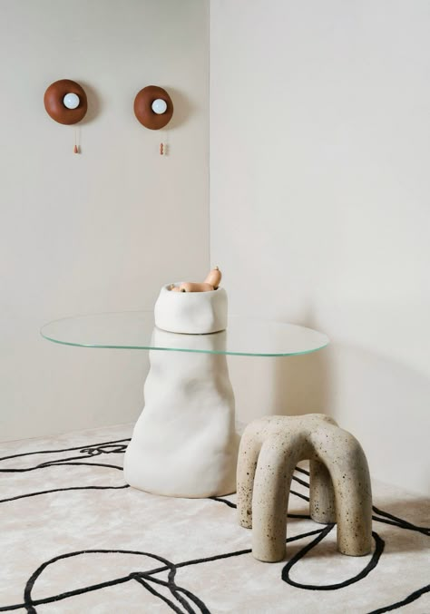 Eny Lee Parker, Furniture Apartment, Ceramic Objects, Interior Boho, Modern Renovation, Ceramic Furniture, Keramik Design, White Vase, Ceramic Table